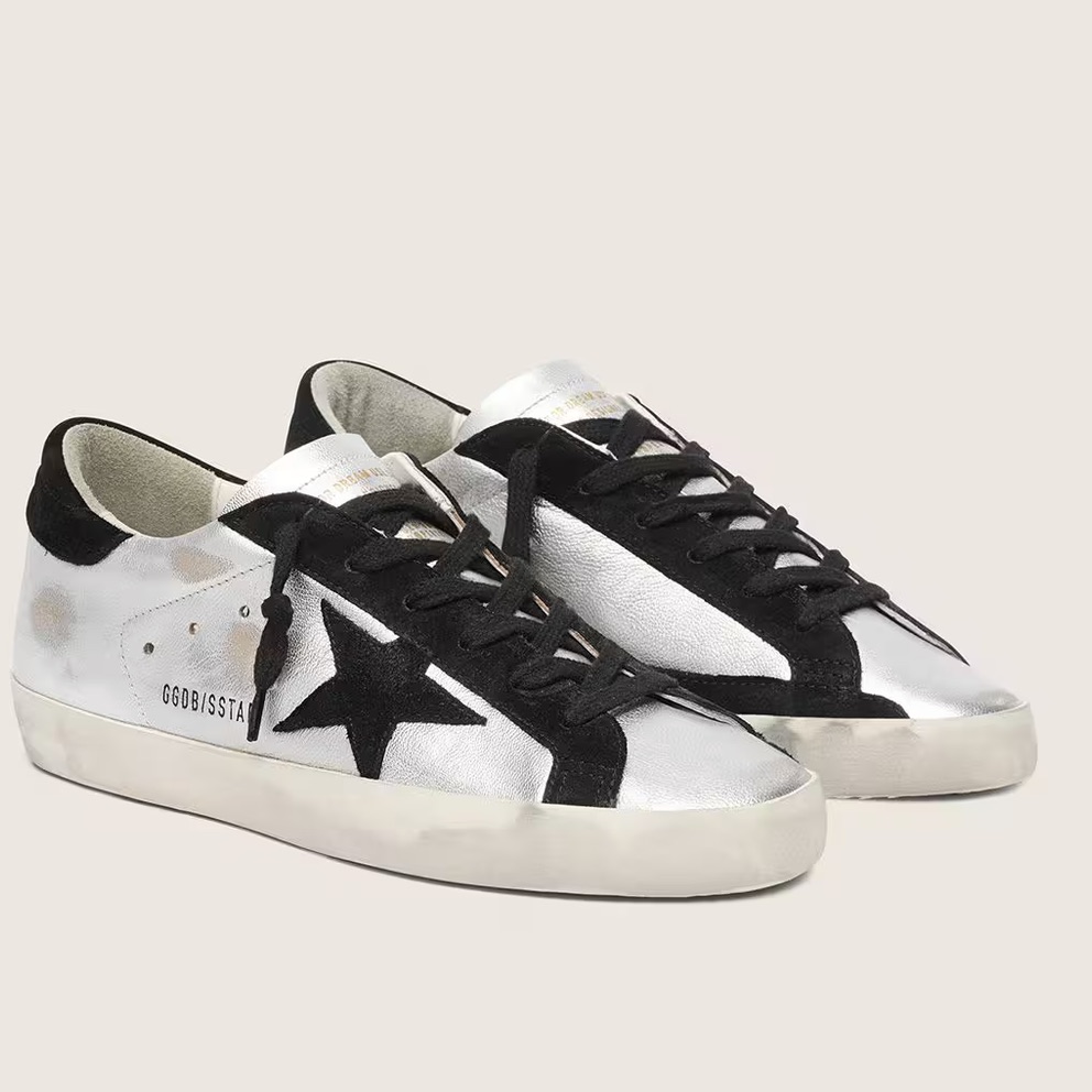Golden Goose Women’s Black & Silver Low-Top Sneakers